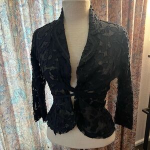 Anthropologie Black Textured Blazer